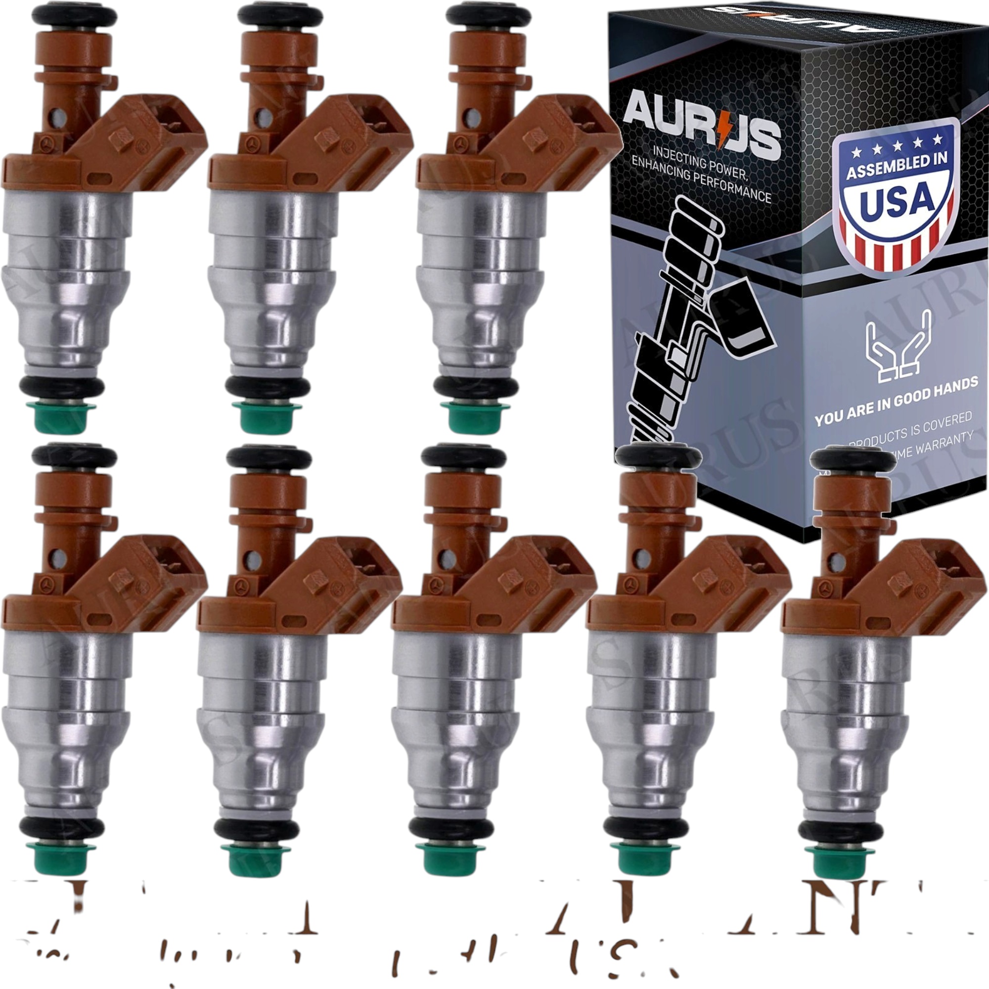 Aurus OEM Set of 8 Fuel Injectors for 1992-1997 Mercedes-Benz E420 E 500SL S SL500 400SEL 0280155217