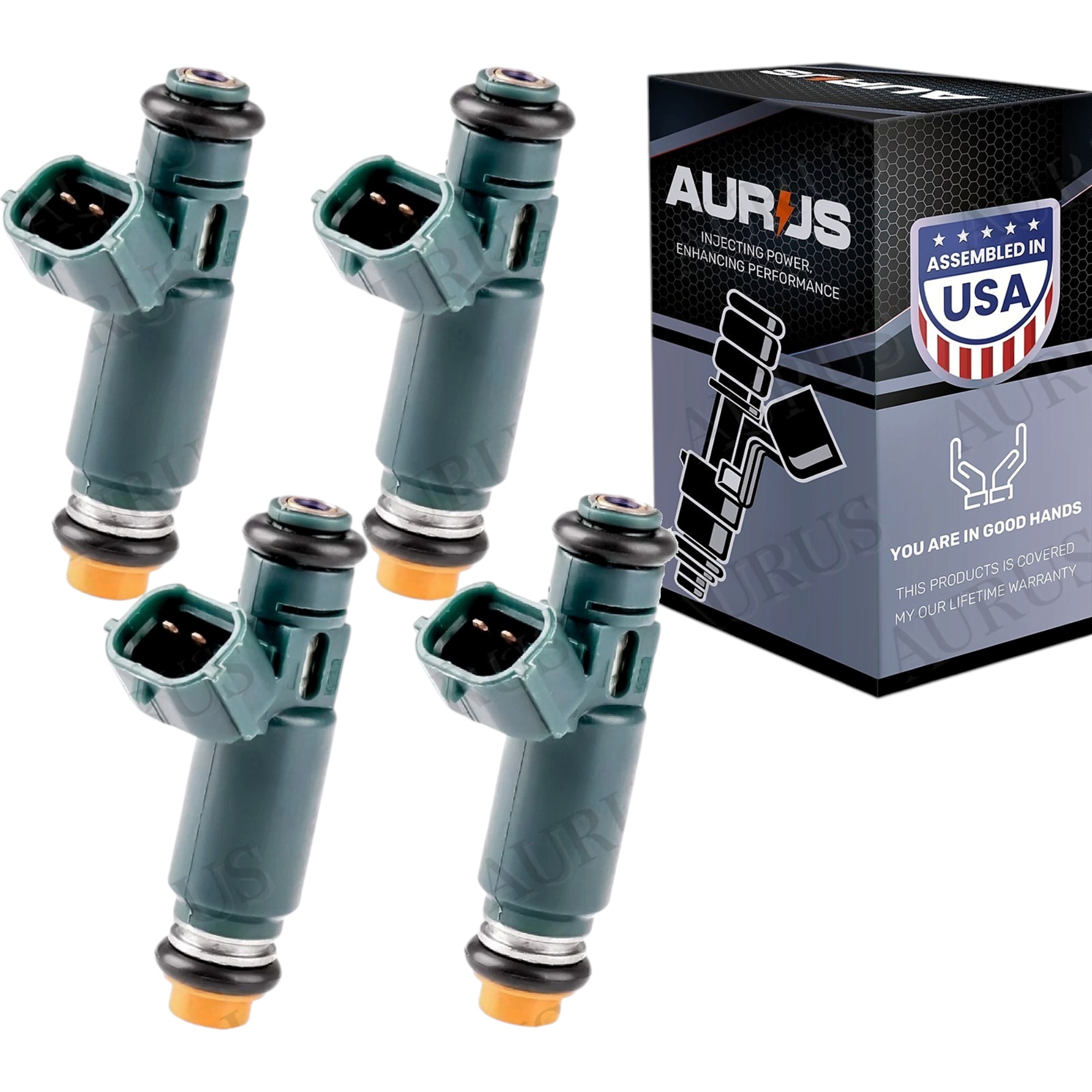 Aurus OEM Set of 4 Fuel Injectors for 2002-2007 Nissan Altima Sentra 2.5L 195500-4390