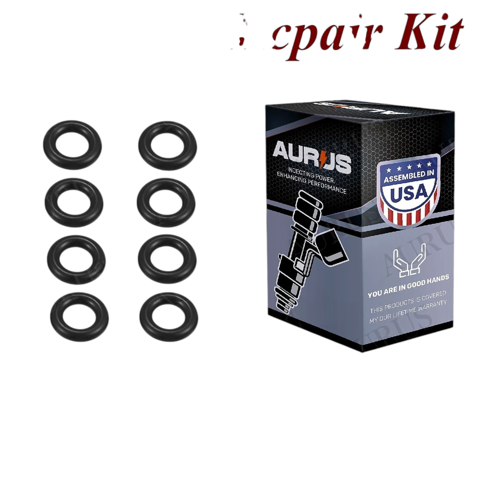 Aurus OEM Set of 4 Fuel Injector Repair Kits for 2011-2016 Mini Cooper Countryman 1.6L I4 7528176