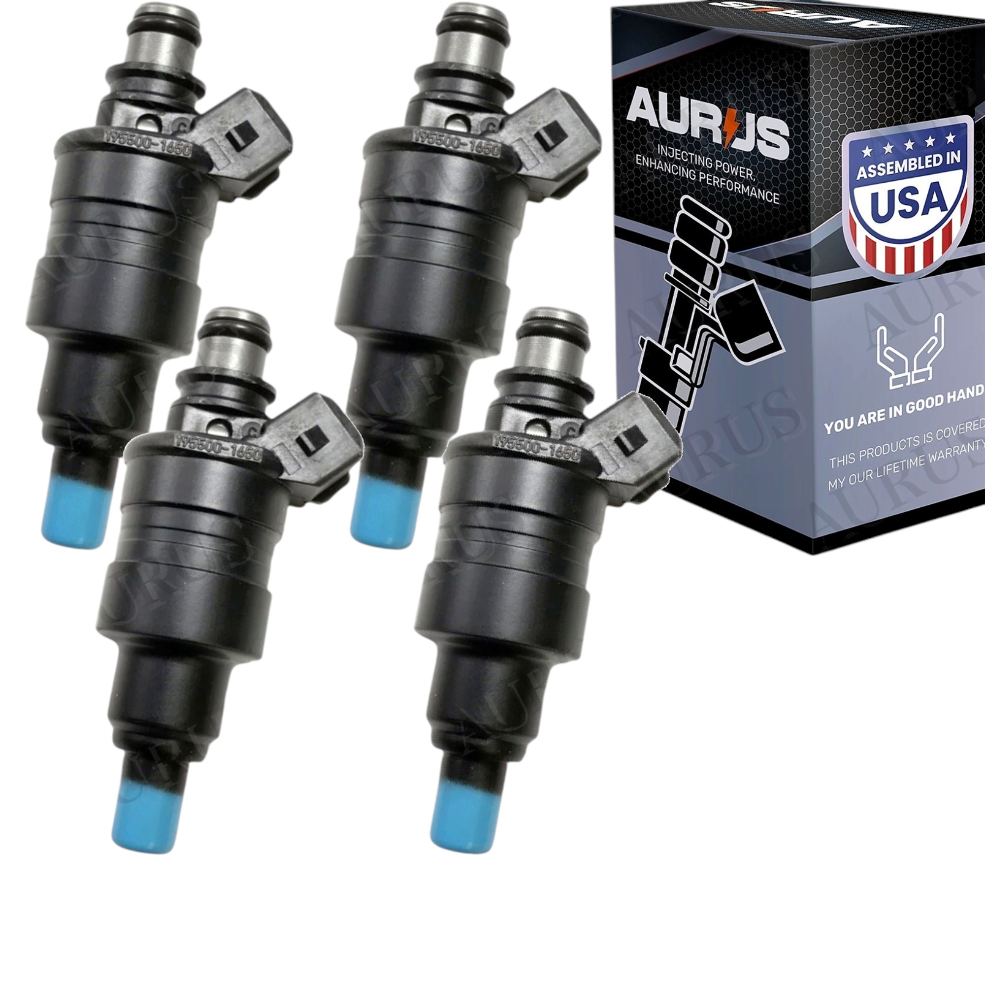 Aurus OEM Set of 4 Fuel Injectors for 1988-1989 Mazda 626 MX-6 Ford Probe 2.2 I4 turbo 195500-1650
