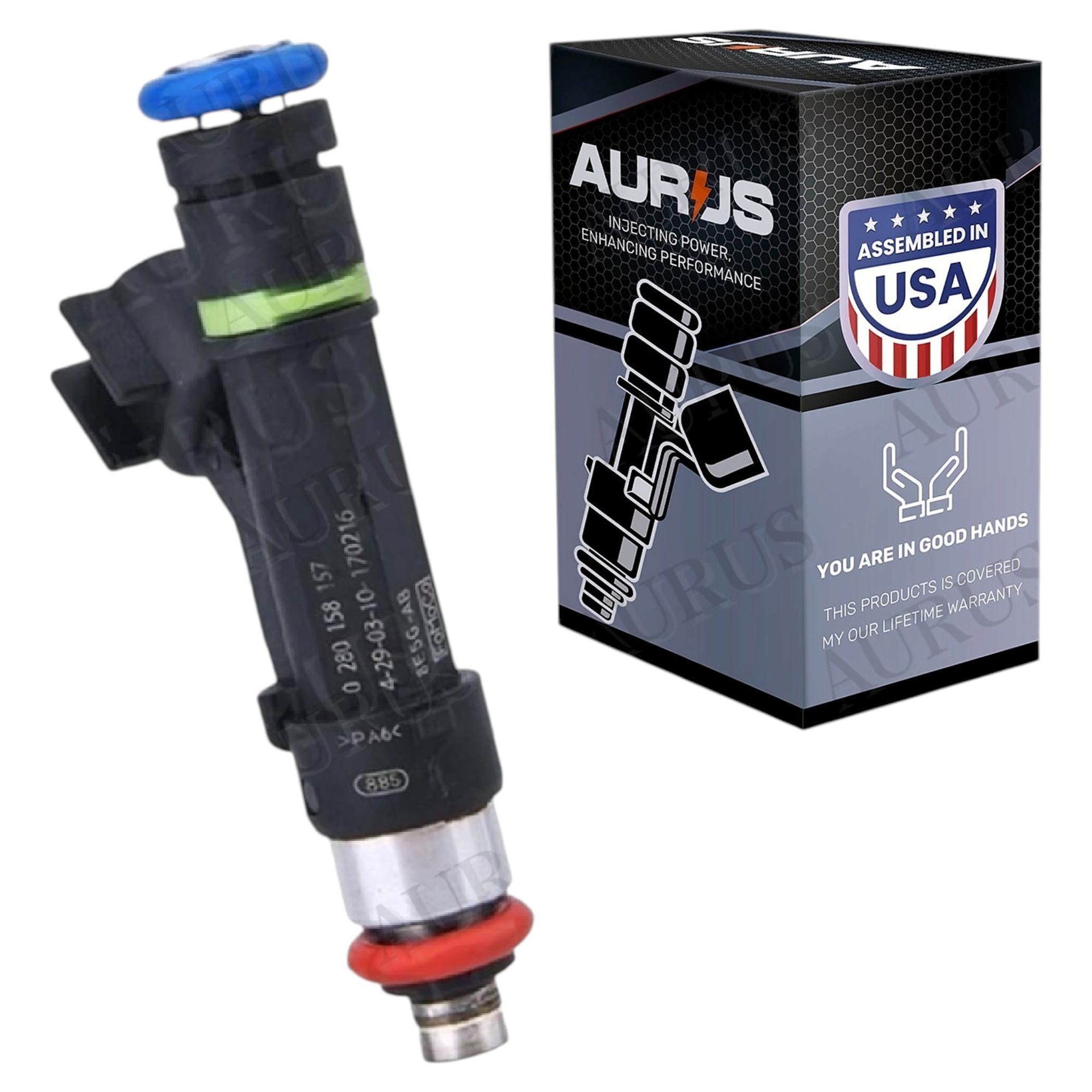 Aurus OEM Fuel Injector for 2009-2015 Mazda 3 5 6 CX7 2.5L 0280158157 8E5G-AB — view 1